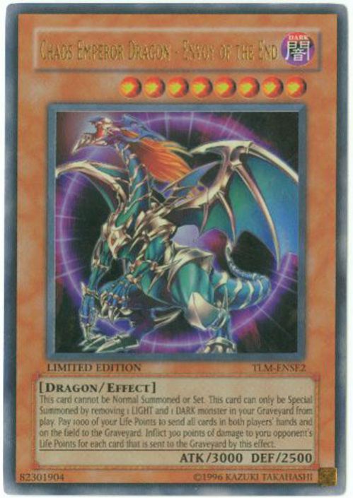 Yu-Gi-Oh Card - TLM-ENSE2 - CHAOS EMPEROR DRAGON - ENVOY OF THE END (ultra rare holo) *Played*: BBToyStore.com - Toys, Plush, Trading Cards, Action Figures & Games online retail store shop sale Yu-Gi-Oh Card - TLM-ENSE2 - CHAOS EMPEROR DRAGON - ENVOY OF THE END (ultra rare holo) *Played*: BBToyStore.com - Toys, Plush, Trading Cards, Action Figures & Games online retail store shop sale