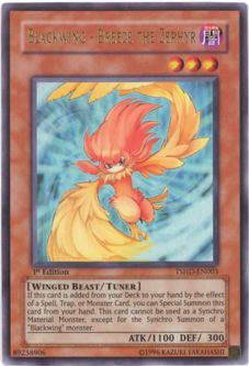 Yu-Gi-Oh Card - TSHD-EN003 - BLACKWING - BREEZE THE ZEPHYR (ultra rare holo)