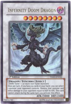 Yu-Gi-Oh Card - TSHD-EN042 - INFERNITY DOOM DRAGON (ultra rare holo)
