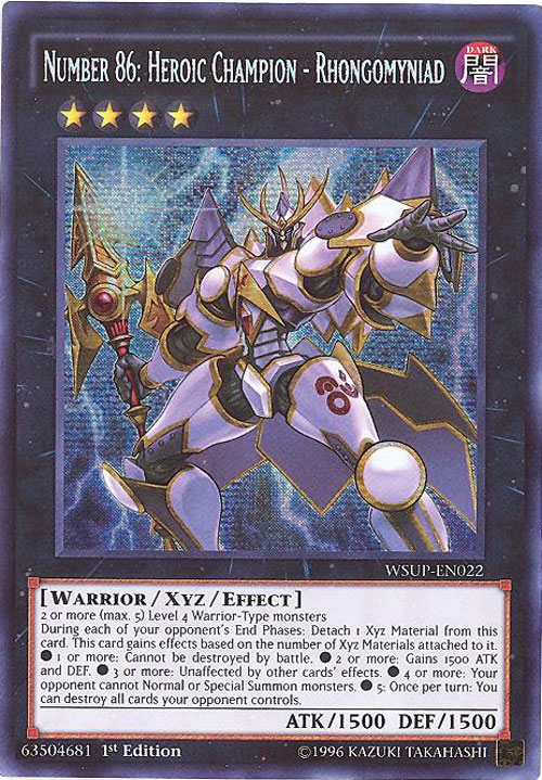 Yu-Gi-Oh Card - WSUP-EN022 - NUMBER 86: HEROIC CHAMPION - RHONGOMYNIAD ...