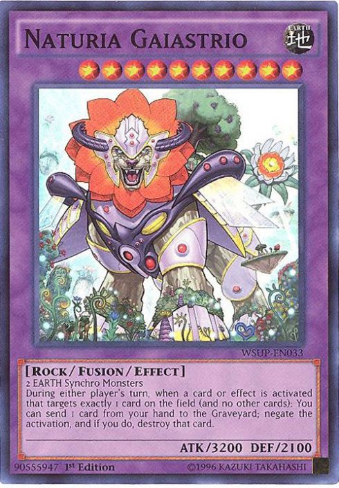 Yu-Gi-Oh Card - WSUP-EN033 - NATURIA GAIASTRIO (super rare holo) Yu-Gi-Oh Card - WSUP-EN033 - NATURIA GAIASTRIO (super rare holo)