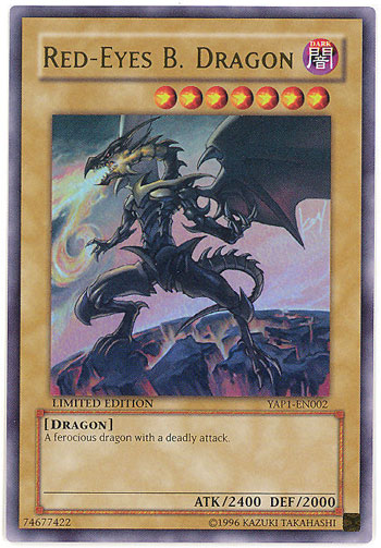 Yu-Gi-Oh Card - YAP1-EN002 - RED-EYES B. DRAGON (ultra gold rare holo)