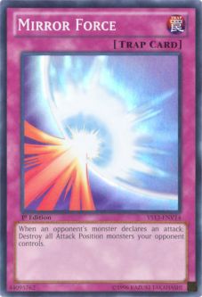 Yu-Gi-Oh Card - YS13-ENV14 - MIRROR FORCE (super rare holo)