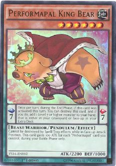 Yu-Gi-Oh Card - YS16-EN002 - PERFORMAPAL KING BEAR (ultra rare holo)
