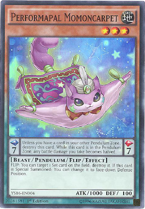 Yu-Gi-Oh Card - YS16-EN004 - PERFORMAPAL MOMONCARPET (super rare