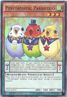 Yu-Gi-Oh Card - YS16-EN005 - PERFORMAPAL PARROTRIO (super rare holo)