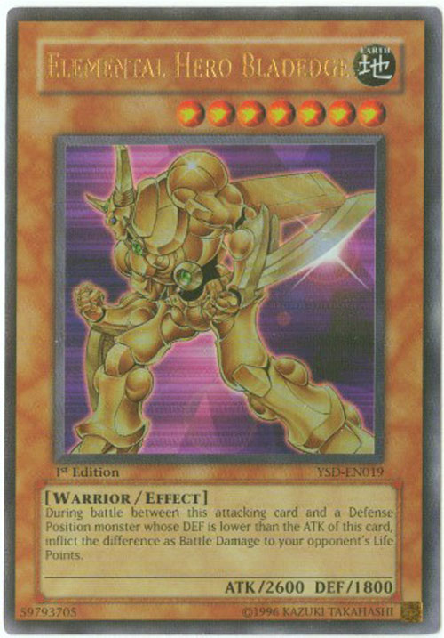 Yu-Gi-Oh Card - YSD-EN019 - ELEMENTAL HERO BLADEDGE (ultra rare holo)