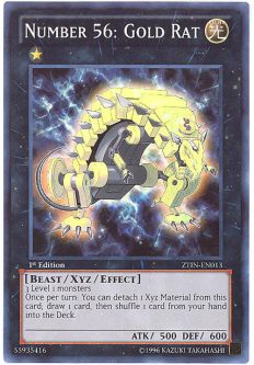 Yu-Gi-Oh Card - ZTIN-EN013 - NUMBER 56: GOLD RAT (super rare holo)