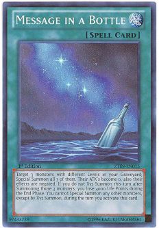 Yu-Gi-Oh Card - ZTIN-EN015 - MESSAGE IN A BOTTLE (super rare holo)